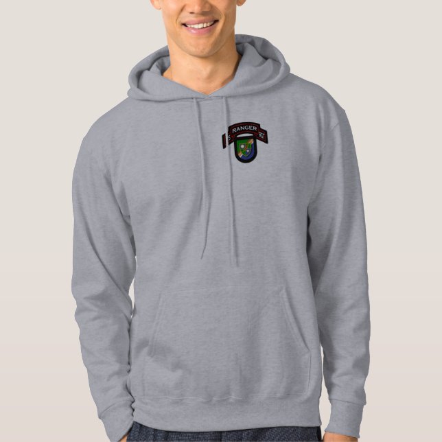 75th Ranger Rgt - scroll & flash Hoodie (Front)