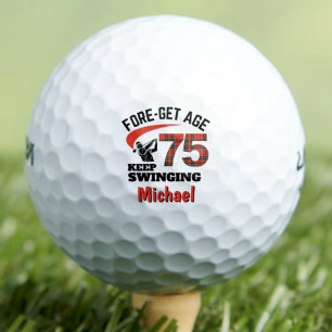 75th Tartan Gift for Dad – Keep Swinging 75 Golf Balls