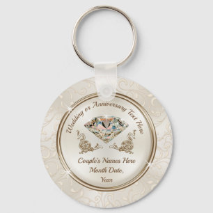 75th to 60th Wedding Anniversary Party Favours Keychain