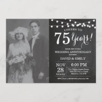 75th Wedding Anniversary Chalkboard Photo