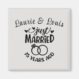 75th Wedding Anniversary Custom Names Magnet