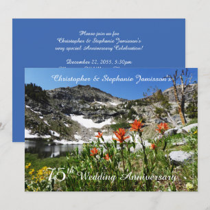 75th Wedding Anniversary Invitation, Wildflowers Invitation