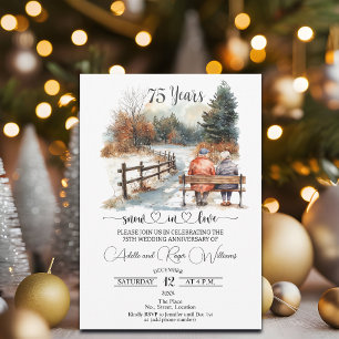 75th Wedding Anniversary Winter Landscape Romantic Invitation