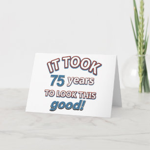 75th year birthday designs card