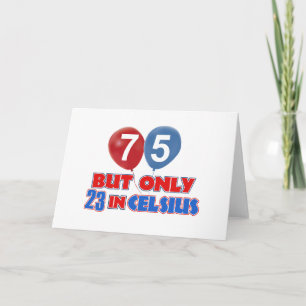 75th year old birthday designs card