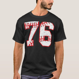 76 Birthday Baseball Theme Bday Party Celebration  T-Shirt