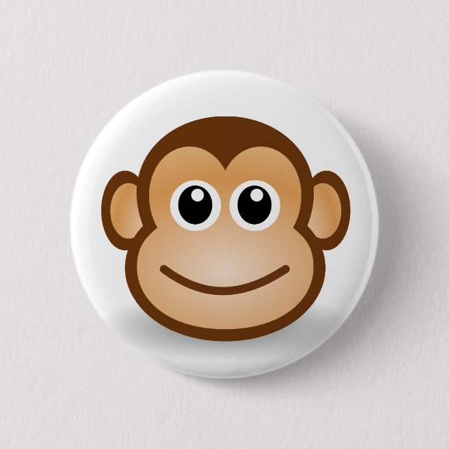 76-Free-Cute-Cartoon-Monkey-Clipart-Illustration P 2 Inch Round Button (Front)