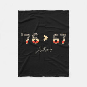 76 > 67 Jefferson Six Seven Meme For Gen Alpha Fleece Blanket