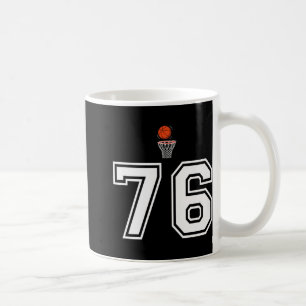 76 Number Basketball Style Vintage White Premium Coffee Mug