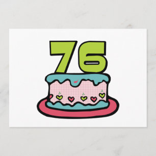 76 Year Old Birthday Cake Card