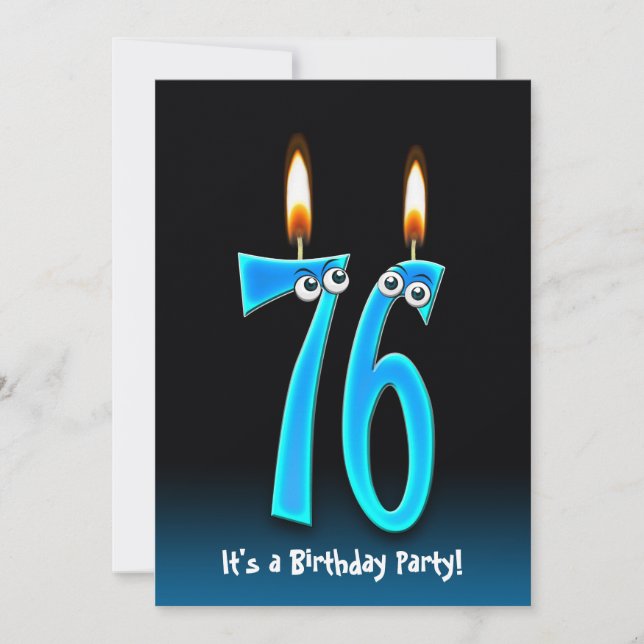 76e anniversaire Invitation de fête (Devant)