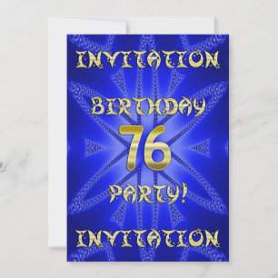 76e invitation de fête d'anniversaire