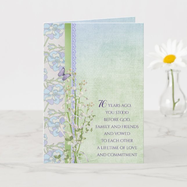 76th Anniversary Lily of the Valley bouquet Card (Small Plant)