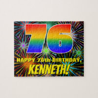 76th Birthday: Fun, Colourful Celebratory Firework
