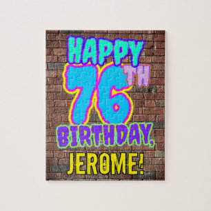 76th Birthday ~ Fun, Urban Graffiti Inspired Look Jigsaw Puzzle