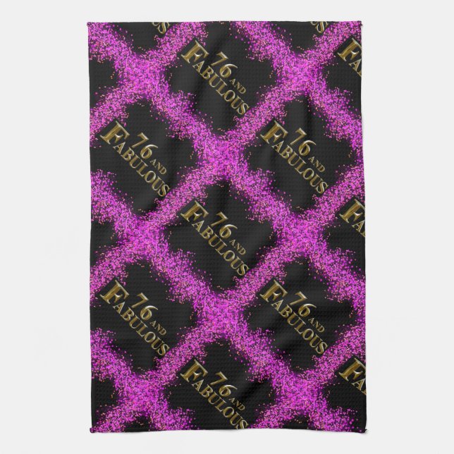 76th Birthday  Kitchen Towel (Vertical)