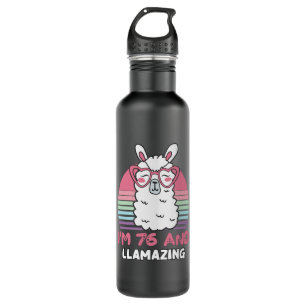 76th Birthday Llamazing Llama 76 Year Old Birthday 710 Ml Water Bottle