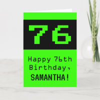 76th Birthday: Nerdy / Geeky Style "76" and Name