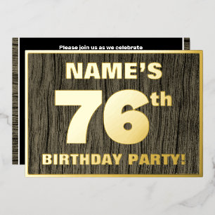 76th Birthday Party: Bold, Faux Wood Grain Pattern