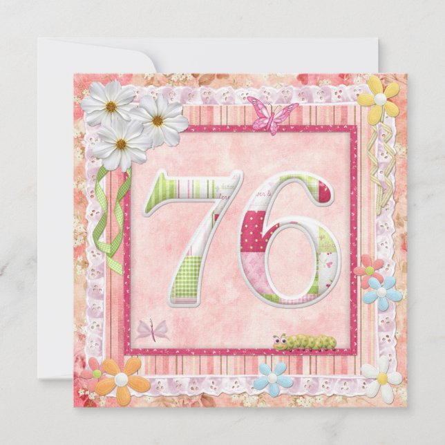 76th birthday party scrapbooking style invitation (Front)