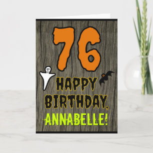 76th Birthday: Spooky Halloween Theme, Custom Name Card