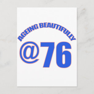 76th year old designs postcard