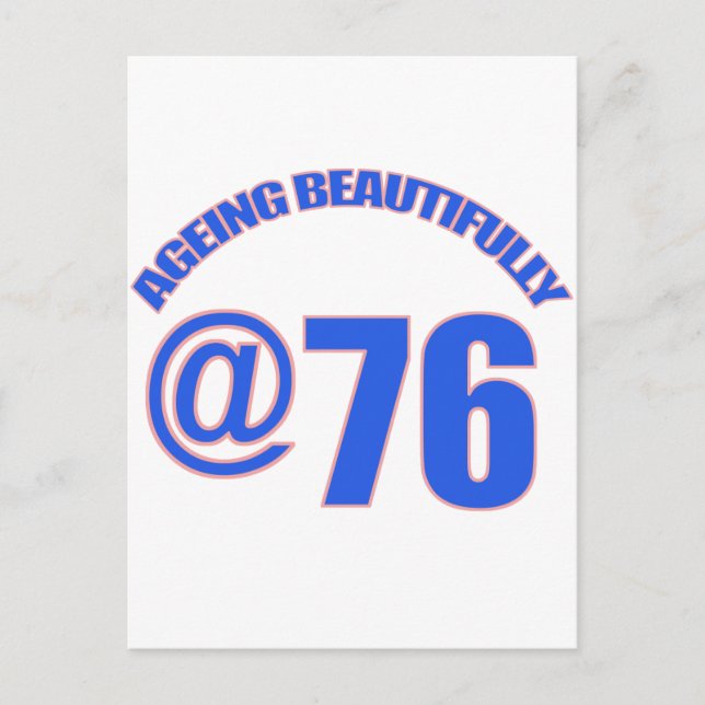 76th year old designs postcard (Front)