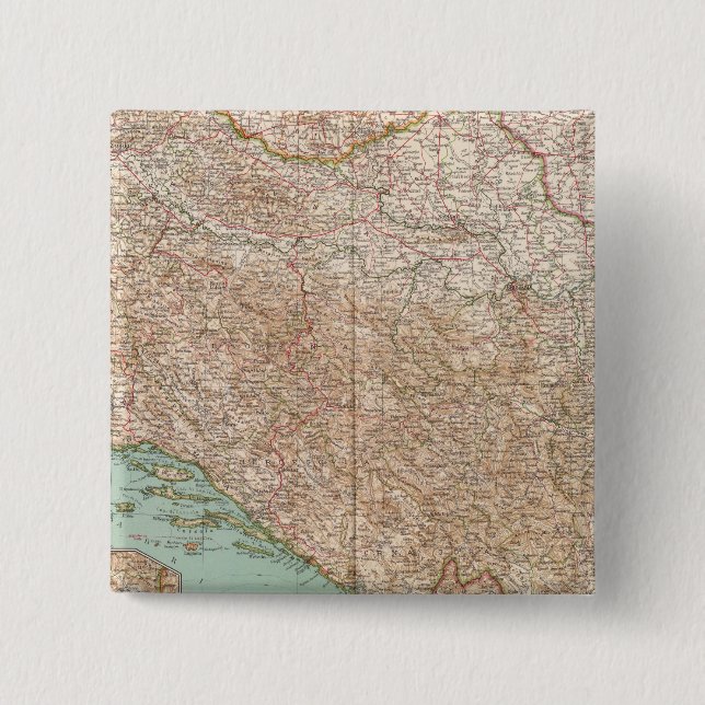 7778 Yugoslavia 2 Inch Square Button (Front)