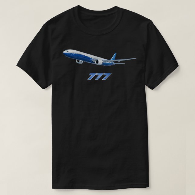 777 airplane jet airliner T-Shirt (Design Front)