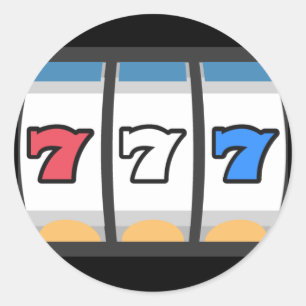 777 Lucky Slot Machine Classic Round Sticker