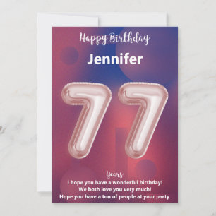 77 year old Happy Birthday card
