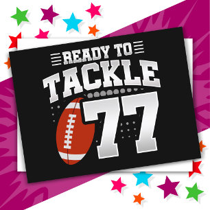 77 Year Old Tackle Football Party 77th Birthday Postcard