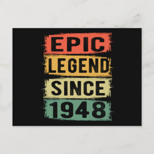 77 Years Old Bday 1948 Epic Legend 77th Birthday Postcard