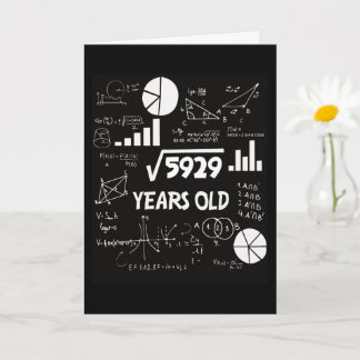 77 Years Old Bday Math Teacher 77th Birthday Gift Card