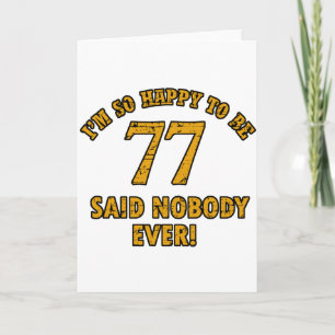 77 years Old birthday designs Card