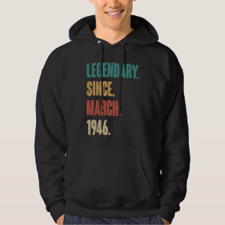 77 Years Old Vintage 1946 Birthday March 77th Deco Hoodie