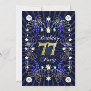 77e anniversaire invitation de fête avec des masse