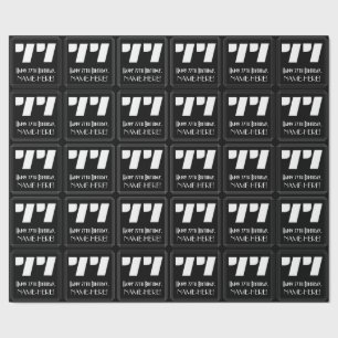 77th Birthday: Art Deco Inspired Look "77" & Name Wrapping Paper