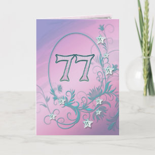 77th Birthday card with diamond stars