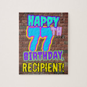 77th Birthday ~ Fun, Urban Graffiti Inspired Look Jigsaw Puzzle
