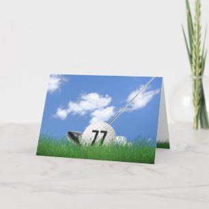 77th birthday golf ball in grass card