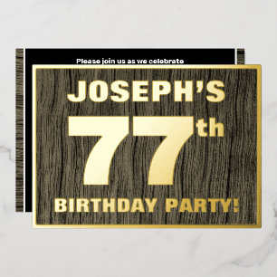 77th Birthday Party: Bold, Faux Wood Grain Pattern