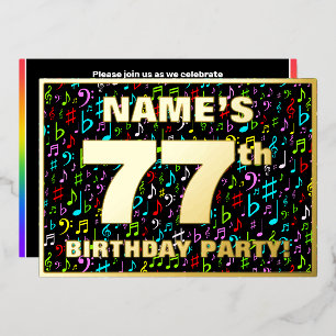 77th Birthday Party — Fun, Colourful Music Symbols