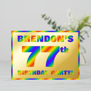 77th Birthday Party — Fun, Rainbow Spectrum “77”