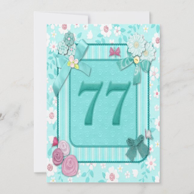 77th birthday party invitation (Front)