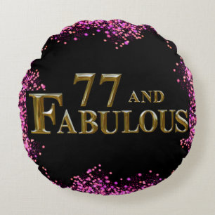 77th Birthday Round Pillow