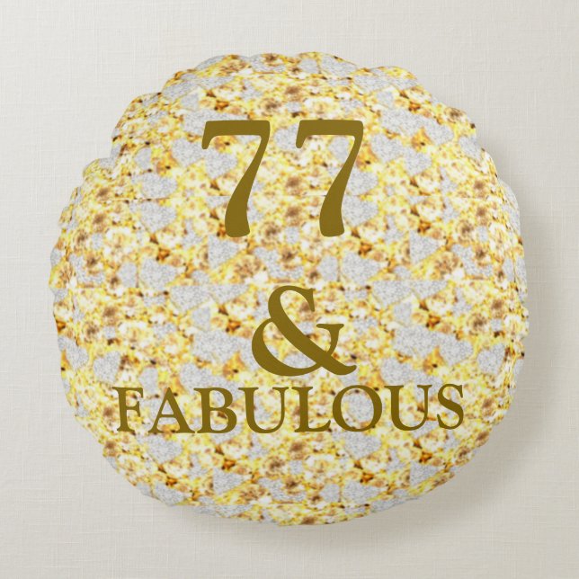 77th Birthday  Round Pillow (Front)