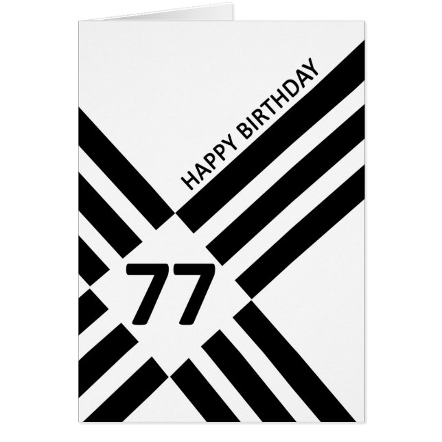 77th Diagonal Black Line Design Birthday (Front)