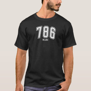 786 Miami FL Arched Athletic T-Shirt