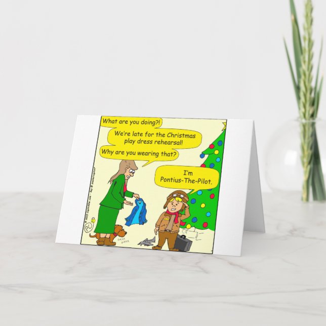 787 Pontius Pilate cartoon Holiday Card (Front)